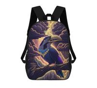 sinyumoney Thunderstorm Toucan Artwork Kids School Backpack 17 Inch School Bag 3D Printed School Bag for Boys Elementary And Middle School Students