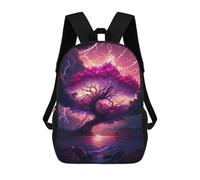 sinyumoney Thunderstorm Tree Reflections 3D Printed Children's School Backpack for Kids High Capacity Travel Rucksacks 17 Inch Book Bags Kids