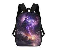 sinyumoney Thunderstorm with Lightning Strikes Children's Backpacks School Backpack 3D Printed for Kids Travel Rucksacks Book Bags Kids 17inch School Bag