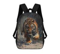 sinyumoney Tiger Angry Scary Hungry Children's 17 Inch School Backpack 3D Printed Casual Daypacks for Kids Travel Rucksacks Book Bags Kids School Bag