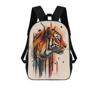 sinyumoney Tiger Art Print Poster-4 Children's Backpacks 17inch School Backpack 3D Printed Bag Bookbag for Kids Travel Rucksacks Boy Girl Book Bags Kids School Bag
