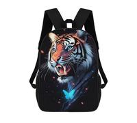 sinyumoney Tiger Art Print, Wildlife Decor Backpack School Bag Fashion Stationery Backpack Waterproof Casual Daypacks- Perfect for Travel, Work And Daily Use 17inch