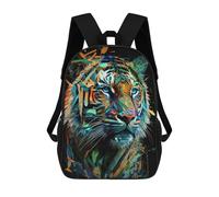 sinyumoney Tiger Art Series Style 2 Children's Backpack, 3D Printed School Backpack, Backpack for Boys Girls, Adjustable School Bag for Primary School 17inch