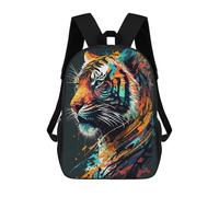 sinyumoney Tiger Art Series Style 3 Backpacks 3D Printed 17inch Kids School Backpack Outdoor Casual Daypack Casual Travel Bags for Middle School Students