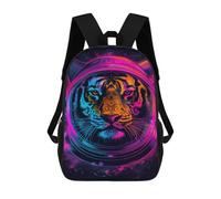 sinyumoney Tiger Astronaut Helmet Art Print Backpack School Daypacks Business Backpack Water Resistant Bookbag for Camping Outdoor Adventures And Daily Travel 17inch