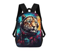 sinyumoney Tiger Astronaut Space Art Backpack School Bag Daypacks Business Backpack Water Resistant Bookbag for Girls Boys Teenage 17inch