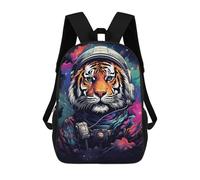 sinyumoney Tiger Astronaut Space Art Print-5 School Backpack Water Resistant School Bag Business Backpack for Men/Women 17inch
