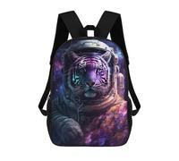 sinyumoney Tiger Astronaut Space Art Print-6 17 Inch Backpacks Kids Schoolbag,3D Printed Elementary And Middle School Students Backpacks for Boys Girls