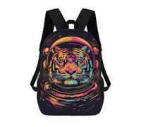 sinyumoney Tiger Astronaut Space Art Print School Backpack 3D Printed Children's 17inch Backpacks Bag Bookbag for Kids Boy Girl Book Bags Kids School Bag Travel Rucksacks
