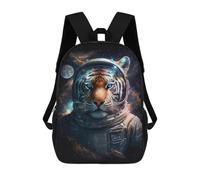 sinyumoney Tiger Astronaut Space Suit-1 17 Inch Backpacks Kids Schoolbag,3D Printed Elementary And Middle School Students Backpacks for Boys Girls