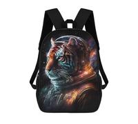 sinyumoney Tiger Astronaut Space Suit-3 Kids Backpack 17 Inch School Bag 3D Printed Cartoon School Backpacks for Boys And Teenager School Students