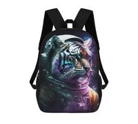 sinyumoney Tiger Astronaut Space Suit-5 School Bags School Secondary High School College Backpack Travel for Girl, Teen Girls 17inch