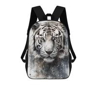 sinyumoney Tiger Beauty Black Ink Children's Backpack, 3D Printed School Backpack, Backpack for Boys Girls, Adjustable School Bag for Primary School 17inch