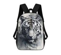 sinyumoney Tiger Beauty Watercolor Backpacks Kids School Backpack School Bag 3D Printed Fashion School Bags for Boys Elementary And Middle School Students 17inch