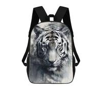 sinyumoney Tiger Beauty Watercolor Children's Backpack, 3D Printed School Backpack, Backpack for Boys Girls, Adjustable School Bag for Primary School 17inch