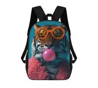 sinyumoney Tiger Bubblegum Backpack for School 3D Printed Boys Girls School BagChildren Bookbag Travel Rucksack 17inch
