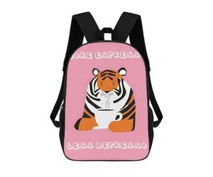 sinyumoney Tiger Coffee - More Espresso Less Depresso School Bags Water Resistant Travel Backpack Computer Bag - Perfect for Travel, Work And Daily Use 17inch