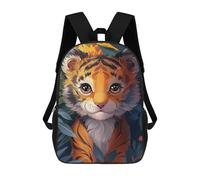 sinyumoney Tiger Cub Jungle Adventure School Backpack Lightweight Airport College Students Back Pack for Boys/Girls/Teenagers 17inch