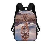 sinyumoney Tiger Cub Water Reflection Backpack School Bag Secondary Causal Travel High School Bags for Camping Outdoor Adventures And Daily Travel 17inch