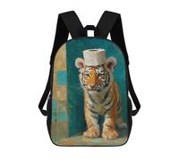 sinyumoney Tiger Cub with Toilet Paper Hat-1 Rucksack Water Resistant Travel Backpack Computer Bag for Campus Outdoor Travel Sports 17inch