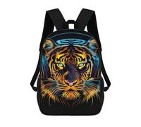 sinyumoney Tiger DJ Headphones Art Print Backpack School Bag Lightweight Airport College Students Back Pack for School/Work/Travel 17inch