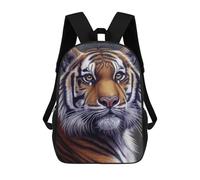 sinyumoney Tiger Face Animal Children's School Backpack 3D Printed for Kids Travel Rucksacks Book Bags for Boys Elementary School Students 17inch