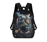 sinyumoney Tiger Fantasy Art Print-2 School Backpack for Girls 17inch Casual Daypack Lightweight Rucksack Boy Girl Backpack for Middle School Students
