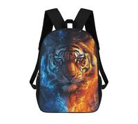 sinyumoney Tiger Fire And Ice Art Print Children's Backpacks School Backpack 3D Printed for Kids Travel Rucksacks Book Bags Kids 17inch School Bag