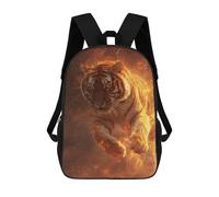 sinyumoney Tiger Fire Energy School Backpack Fashion Stationery Backpack Waterproof Casual Daypacks for Men/Women 17inch