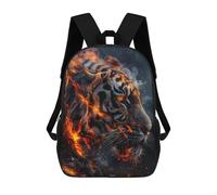sinyumoney Tiger Fire Power Backpack School Bag Lightweight Casual Daypack School Backpacks for School/Work/Travel 17inch
