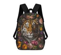 sinyumoney Tiger Flowers Floral Art School Backpack Work Laptop Backpack Rucksack Bag for Camping Outdoor Adventures And Daily Travel 17inch