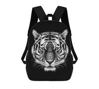 sinyumoney Tiger Head Art 3D Printed Children's School Backpack for Kids High Capacity Travel Rucksacks 17 Inch Book Bags Kids