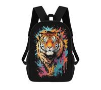 sinyumoney Tiger Head Graffiti 3D Printed 17inch Kids School Bag Rucksacks Children's School Fashion Casual Back Pack High Capacity Travel Book Bags