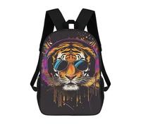 sinyumoney Tiger Headphones Sunglasses Art Print-2 Rucksack Water Resistant Travel Backpack Computer Bag for Teenage Girls Boys Women Men 17inch