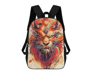 sinyumoney Tiger in Color Palette Children's Backpack, 3D Printed School Backpack, Backpack for Boys Girls, Adjustable School Bag for Primary School 17inch