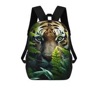 sinyumoney Tiger in Ferns Rucksack School Secondary High School College Backpack Travel for Camping Outdoor Adventures And Daily Travel 17inch