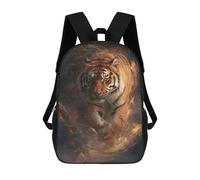 sinyumoney Tiger in Fire Art Print Backpacks Kids 17inch School Backpack School Bag 3D Printed School Bag for Boys Elementary And Middle School Students