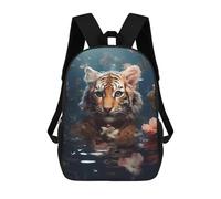 sinyumoney Tiger in Flowers-7 3D Printed School Bag Children's School Backpack Schoolbags Travel Backpacks Casual Fashion Bag for Kids School Students 17inch