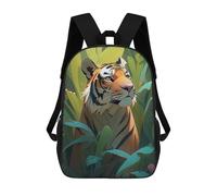 sinyumoney Tiger in Jungle Kids Backpacks Children Bag,Anime Bag,Large Capacity Kids Backpack, 3D Printed Children's,Student Schoolbag,Kids Boys Girls School Bag 17inch