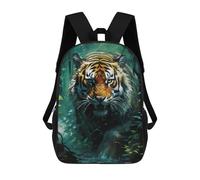sinyumoney Tiger in The Jungle-2 Backpacks 3D Printed School Bag Casual Kids Fashion School Bag for Boys Middle School Students School 17inch