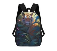 sinyumoney Tiger in The Jungle-6 Backpacks 3D Printed Kids School Backpack School Bag Fashion Rucksacks for Boys Elementary And Middle School Students 17inch
