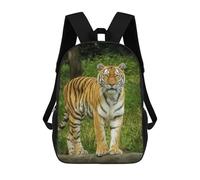 sinyumoney Tiger in The Wild 3D Printed Children's 17 Inch Backpacks 3D Printed Casual School Bag for Boys Elementary And Middle