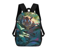 sinyumoney Tiger in Tropical Jungle-2 Backpack School Backpack Kids School Bag Large Capacity Kids Backpack for School Rucksack 3D Book Bag Gifts for Kids 17inch