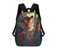 sinyumoney Tiger in Tropical Jungle Backpack School Rucksack Casual Daypacks School Work Travel Bag for Camping Outdoor Adventures And Daily Travel 17inch