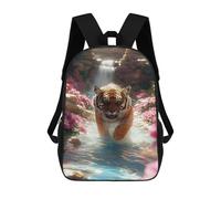 sinyumoney Tiger in Waterfall Paradise School Bags Lightweight Airport College Students Back Pack for Camping Outdoor Adventures And Daily Travel 17inch