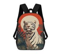 sinyumoney Tiger Jungle Sunset Art Print School Backpack Lightweight Schoolbag Dayback Bookbag College for Camping Outdoor Adventures And Daily Travel 17inch