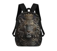 sinyumoney Tiger King Gold Decor Rucksack Water Resistant Travel Backpack Computer Bag for School/Work/Travel 17inch