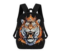 sinyumoney Tiger King Pop Art Children's School Backpack 3D Printed for Kids Travel Rucksacks Book Bags for Boys Elementary School Students 17inch