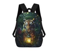 sinyumoney Tiger Lantern Jungle Children's School Backpack 3D Printed for Kids Travel Rucksacks Book Bags Kids School Bag 17inch