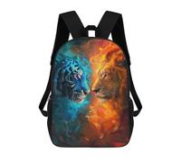 sinyumoney Tiger Lion Fire Water Art Print Backpack School Work Business College School for Men, Women & Teenage Boys 17inch